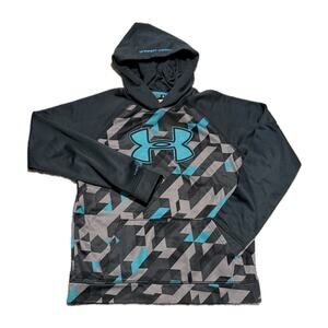 Under Armour Hoodie Pullover Cold Gear Youth Size Y XL Gray Blue COOL DESIGN